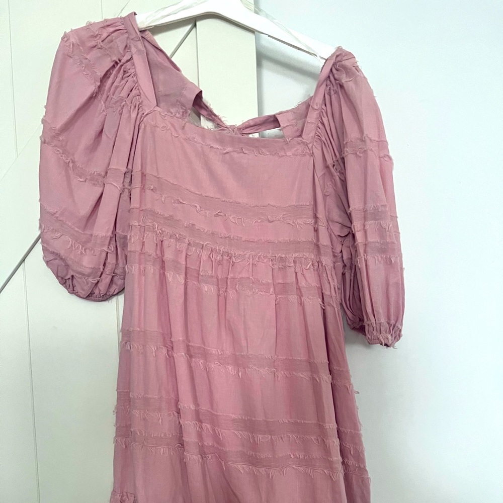 Palmetto Moon 3/4 sleeve Pink dress Size L